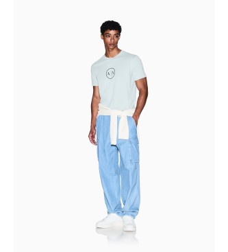Armani Exchange Logo Round T-shirt blue