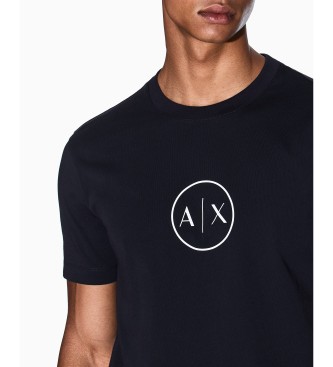Armani Exchange T-shirt Logo Round navy