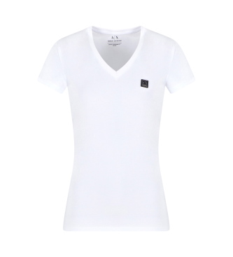 Armani Exchange Camiseta cuello en V blanco