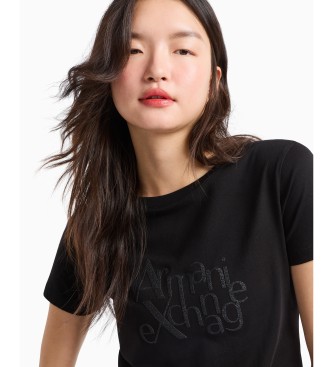 Armani Exchange Zwart T-shirt met ronde hals