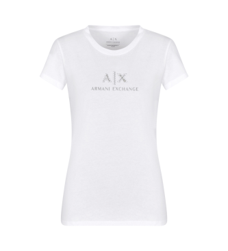 Armani Exchange Vit kortrmad t-shirt i slim fit-modell