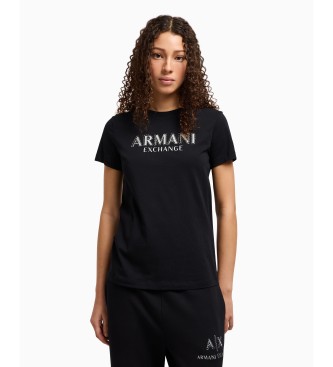 Armani Exchange T-shirt de manga curta preta