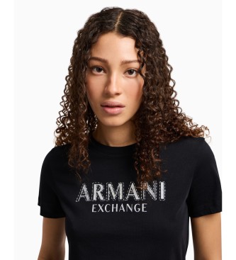 Armani Exchange T-shirt de manga curta preta