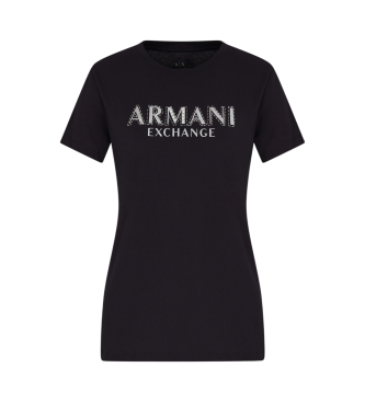 Armani Exchange T-shirt de manga curta preta