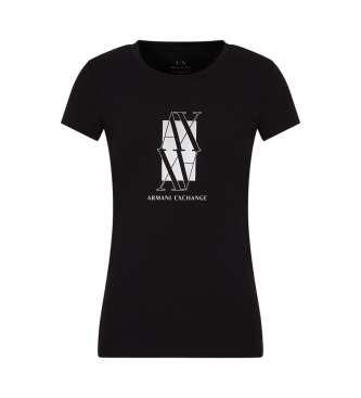 Armani Exchange Kurzarm-T-Shirt mit schmaler Passform schwarz