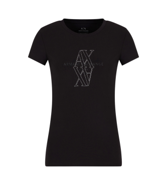 Armani Exchange Kurzarm-T-Shirt mit schmaler Passform schwarz