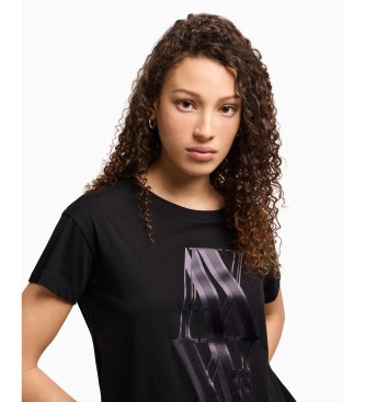 Armani Exchange Kurzarm-Boyfit-T-Shirt schwarz