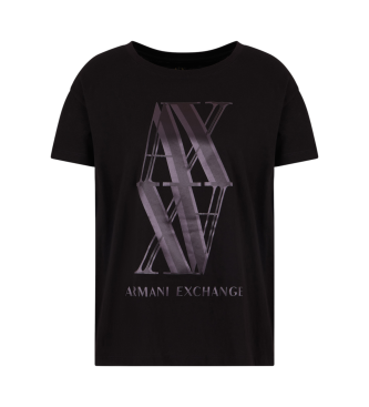 Armani Exchange Kurzarm-Boyfit-T-Shirt schwarz