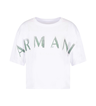 Armani Exchange Camiseta cropped de manga corta blanco