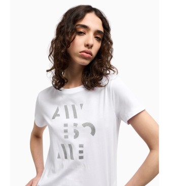 Armani Exchange Kurzarm-T-Shirt mit Rundhalsausschnitt wei