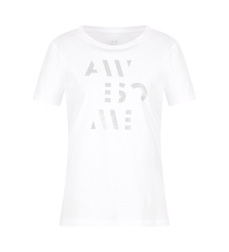 Armani Exchange Kurzarm-T-Shirt mit Rundhalsausschnitt wei