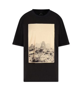 Armani Exchange T-shirt avec imprim macro noir