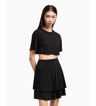 Armani Exchange Majica Crop črna