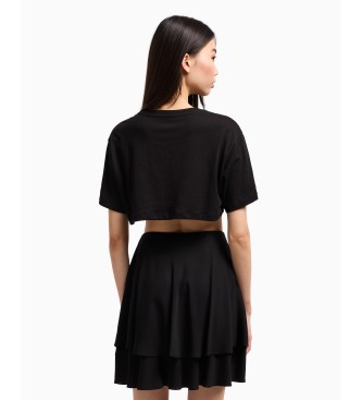 Armani Exchange Majica Crop črna
