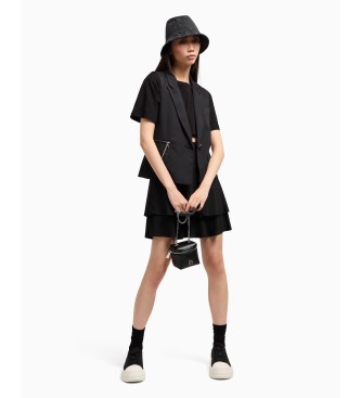 Armani Exchange Majica Crop črna