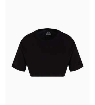 Armani Exchange Majica Crop črna
