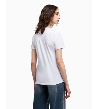 Armani Exchange Kurzarm-T-Shirt mit V-Ausschnitt wei