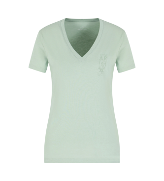 Armani Exchange Kurzarm-T-Shirt mit V-Ausschnitt grn