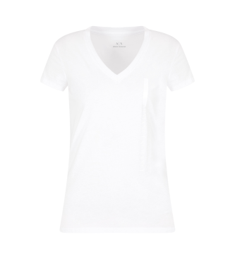 Armani Exchange T-shirt bianca a maniche corte con scollo a V