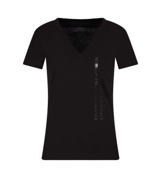 Armani Exchange Kurzarm-T-Shirt mit V-Ausschnitt schwarz