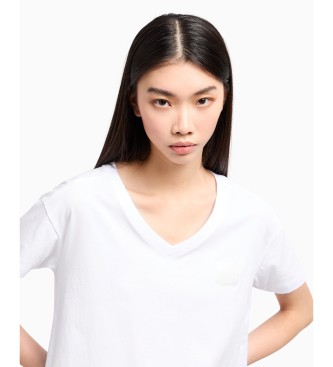 Armani Exchange Kurzarm-T-Shirt mit V-Ausschnitt wei