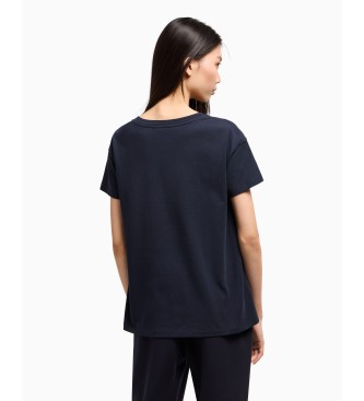 Armani Exchange Kurzarm-T-Shirt mit V-Ausschnitt navy