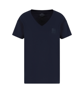 Armani Exchange Kurzarm-T-Shirt mit V-Ausschnitt navy