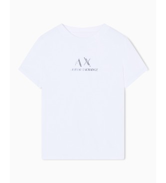 Armani Exchange T-shirt com logtipo grfico branco