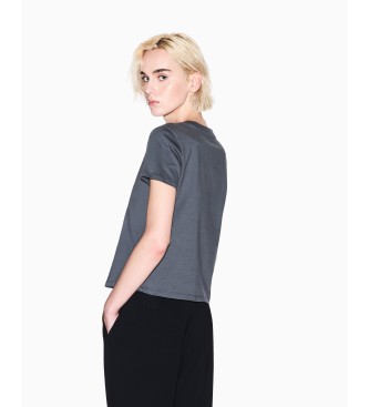 Armani Exchange T-shirt com logtipo grfico cinzento