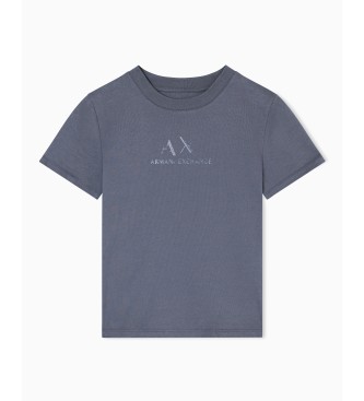 Armani Exchange T-shirt com logtipo grfico cinzento