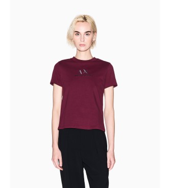 Armani Exchange T-shirt com logtipo grfico Borgonha