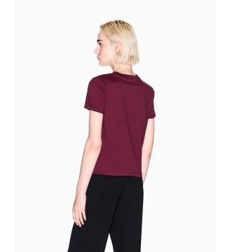 Armani Exchange T-shirt com logtipo grfico Borgonha