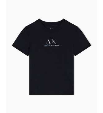 Armani Exchange Maglietta con logo grafico nero