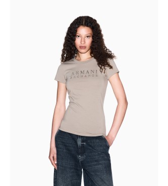 Armani Exchange Osnovna rjava majica