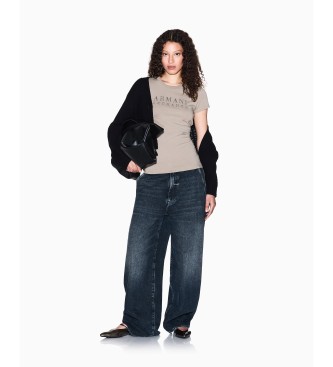 Armani Exchange Osnovna rjava majica
