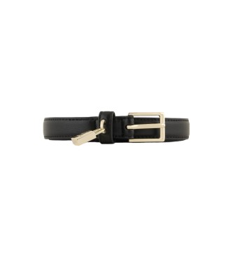 Armani Exchange Thin belt with padlock in recycled material ASV  black