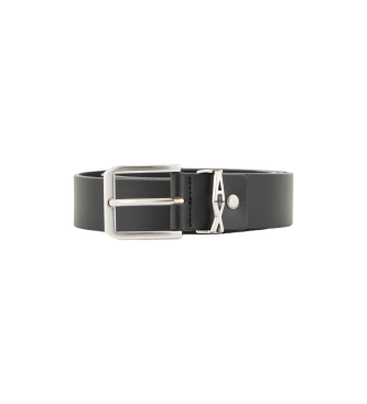 Armani Exchange Tong leren riem zwart