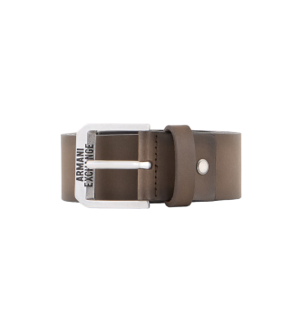 Armani Exchange Ceinture en cuir  languette verte