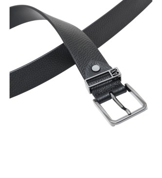 Armani Exchange Cinturn de cuero negro