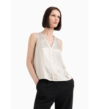 Armani Exchange Bluse med detaljer i beige