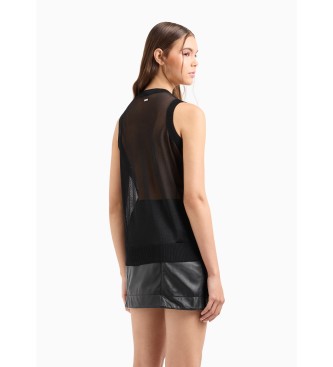 Armani Exchange T-shirt noir en maille