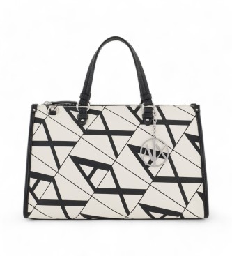 Armani Exchange Boston hndtaske sort, hvid