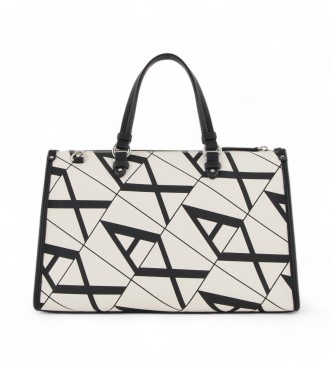 Armani Exchange Boston hndtaske sort, hvid