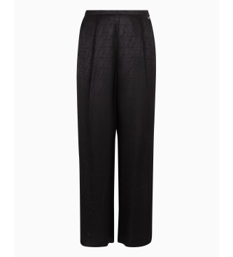 Armani Exchange Zwarte broek met figuurnaden