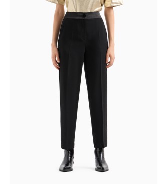 Armani Exchange Black satin trousers