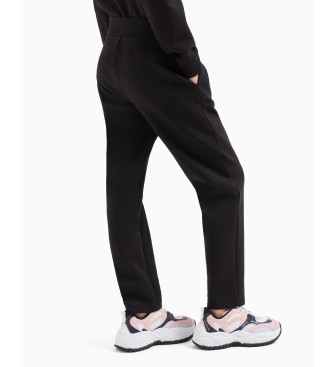 Armani Exchange Gewebte Stretch-Jogger-Hose mit schwarzem Strass-Logo