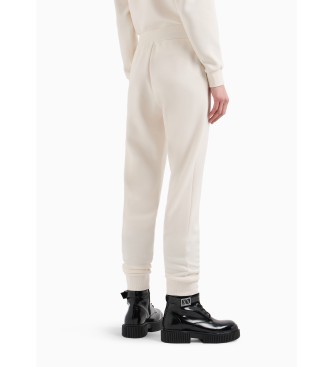 Armani Exchange Pantaloni jogger con toppa monogramma bianco