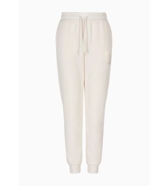 Armani Exchange Pantalon jogger avec patch monogramme blanc