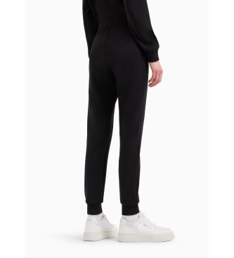 Armani Exchange Spodnie jogger z czarną naszywką z monogramem