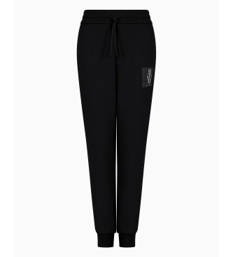 Armani Exchange Calas jogger com remendo de monograma preto